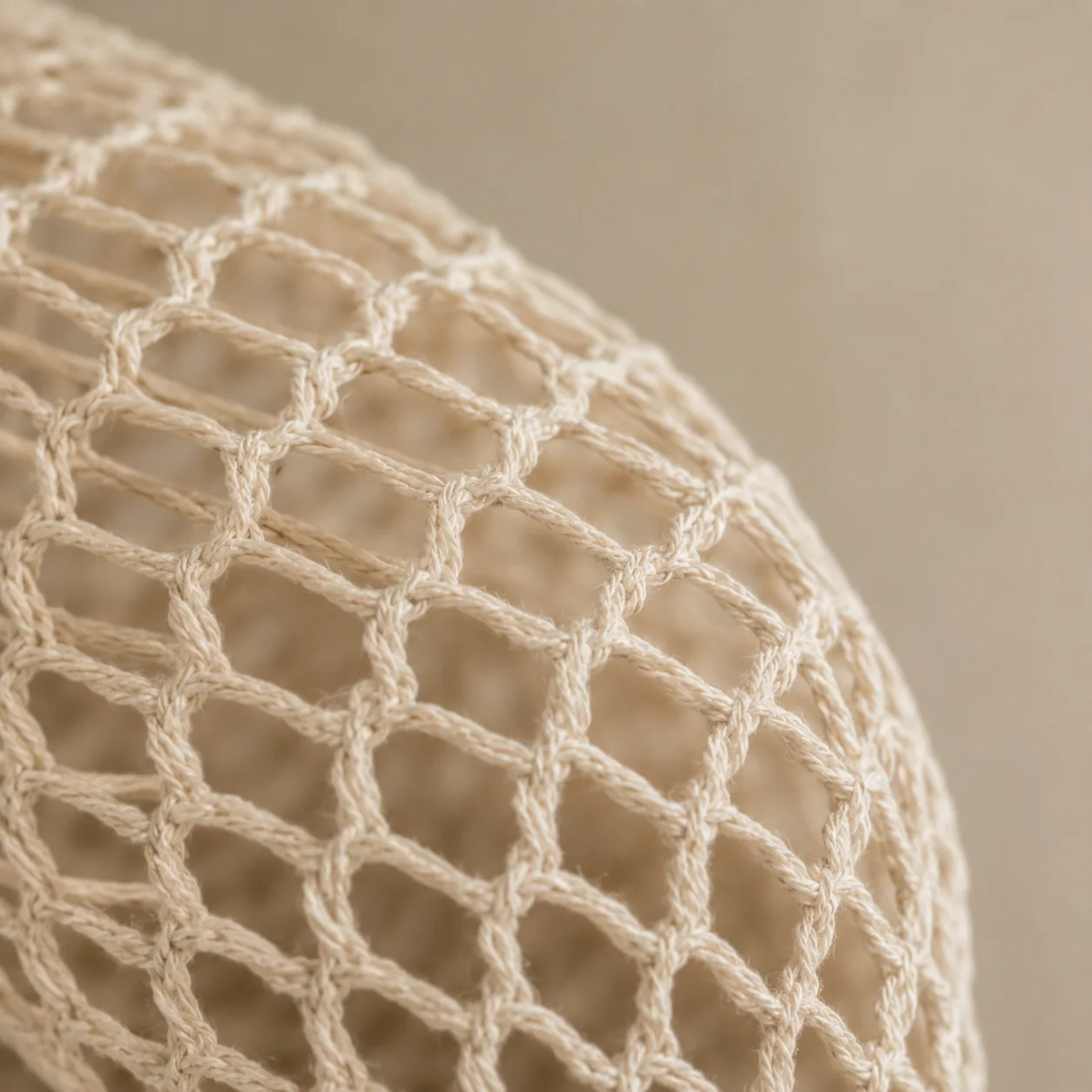 Detalle de la textura de la malla de celulosa Visomos en macro